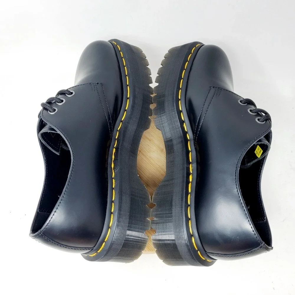 Dr Martens 1461 Quad Shoes Women 8 Black Platform Oxford Punk Goth Creeper 25567